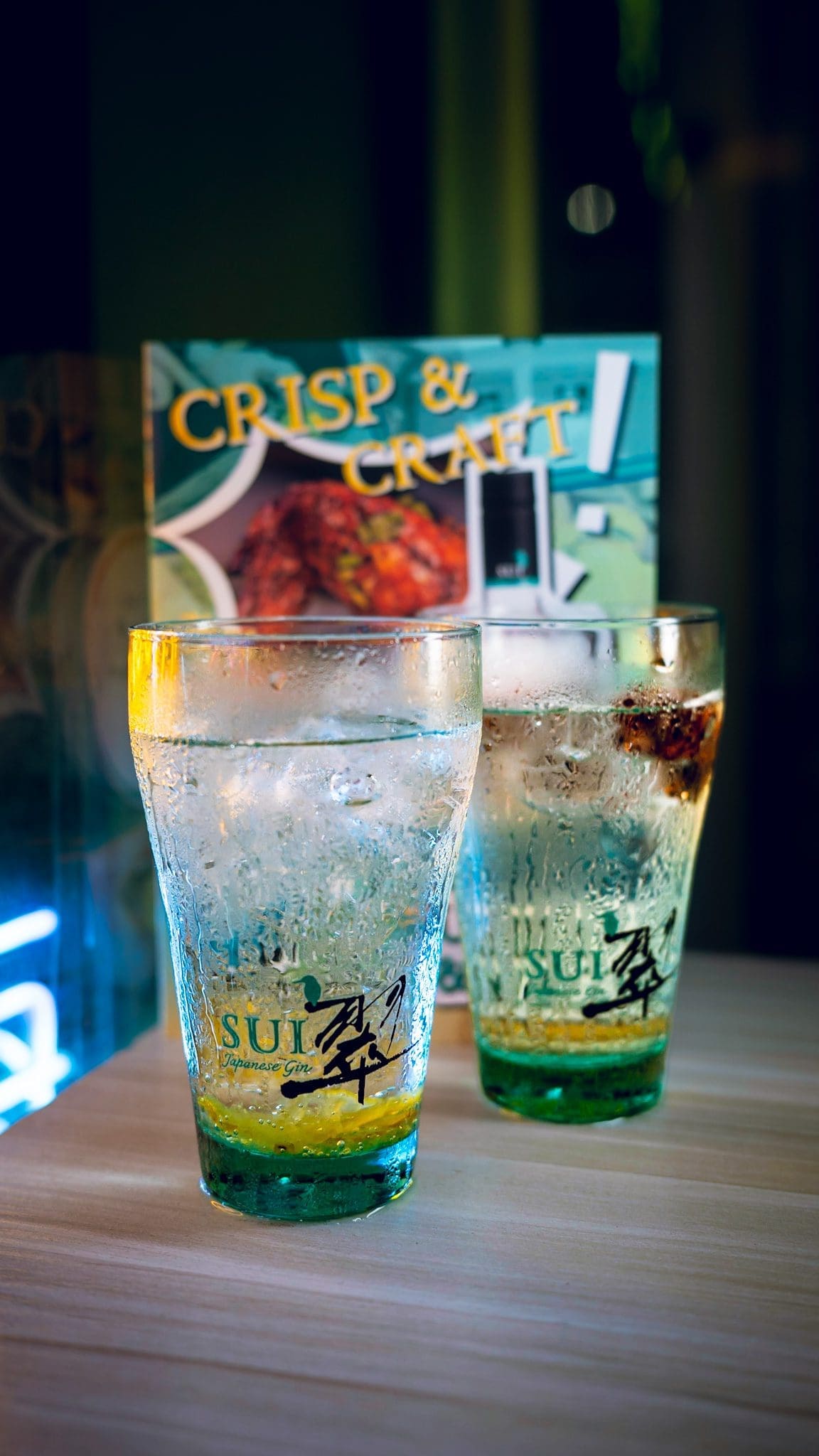 SUI Gin Soda served alongside a crispy chicken karaage rendition, a hot and cold fusion to relish this summer.