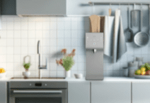 Lynx Water Purifier Series in Grey in a sleek modern kitchen.