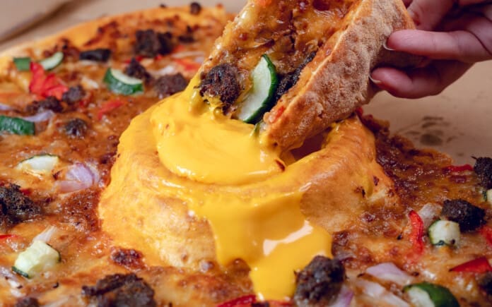 Domino’s Satay Pizzas-Sate Beef Cheese Volcano Pizza