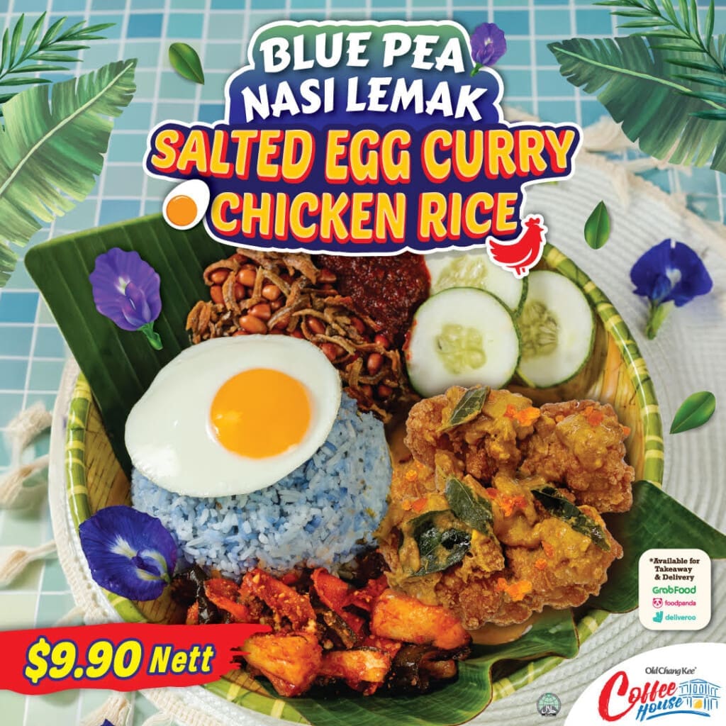 Coffee House – Blue Pea Nasi Lemak Salted Egg Curry Chicken Rice